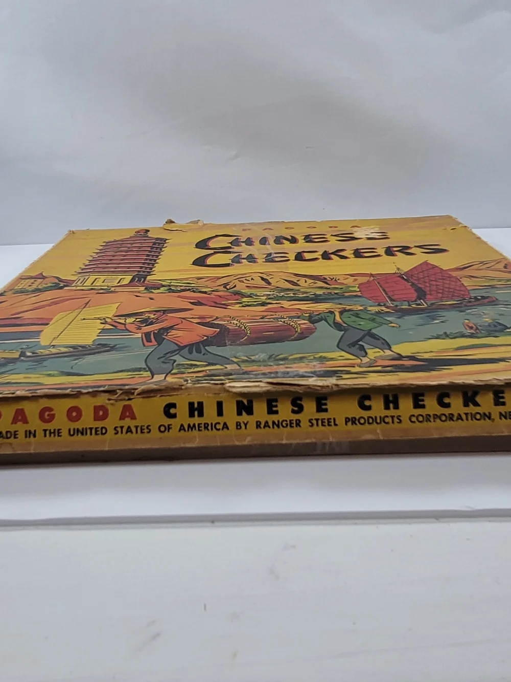 Vintage Pagoda Chinese Checkers Game In Original Box Ranger Steel No. 650